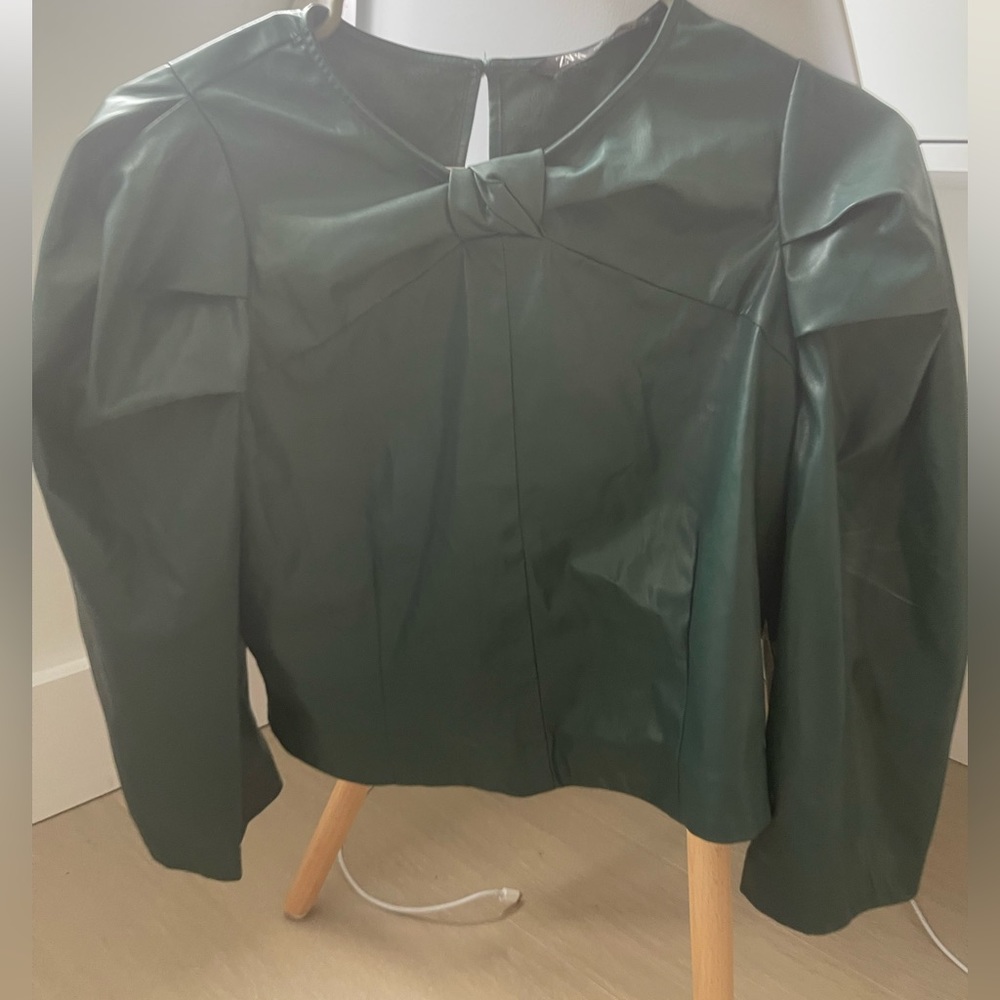 Zara never worn faux leather shell top
